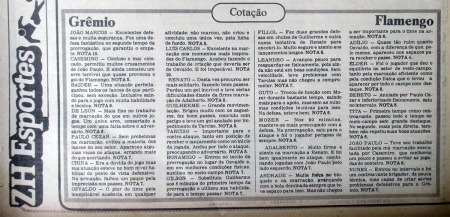 1984 fla pacaembu zh cotacao